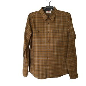 Fjallraven Shirt Mens Large Fjallslim Plaid Long Sleeve Button Up Outdoor